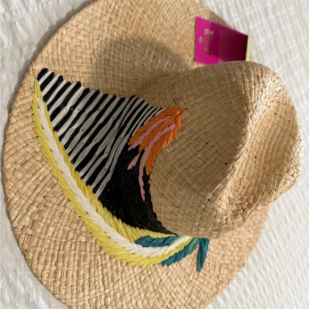 Tabitha Brown Colorful Natural Straw Hat-one size